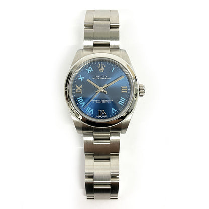 Rolex Oyster Perpetual 31mm Blue Roman Dial 177200