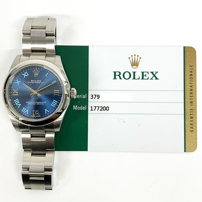 Rolex Oyster Perpetual 31mm Blue Roman Dial 177200