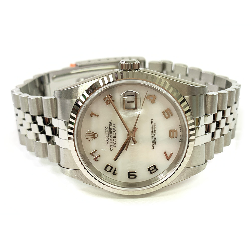 Rolex Datejust 36mm Mop Arabic Dial 16234