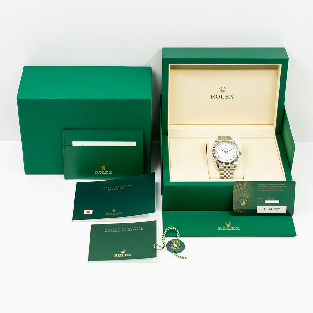 Rolex Datejust 41mm White Roman Dial 126334 (2025)