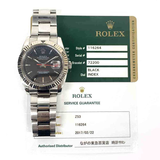 Rolex Datejust Turn-O-Graph Black Dial 116264