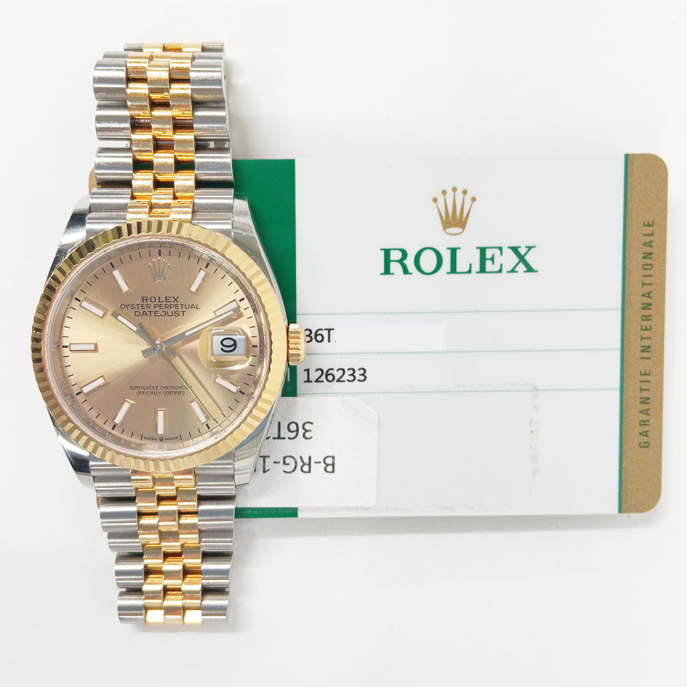 Rolex Datejust 36mm Champagne Dial 126233 (2019)