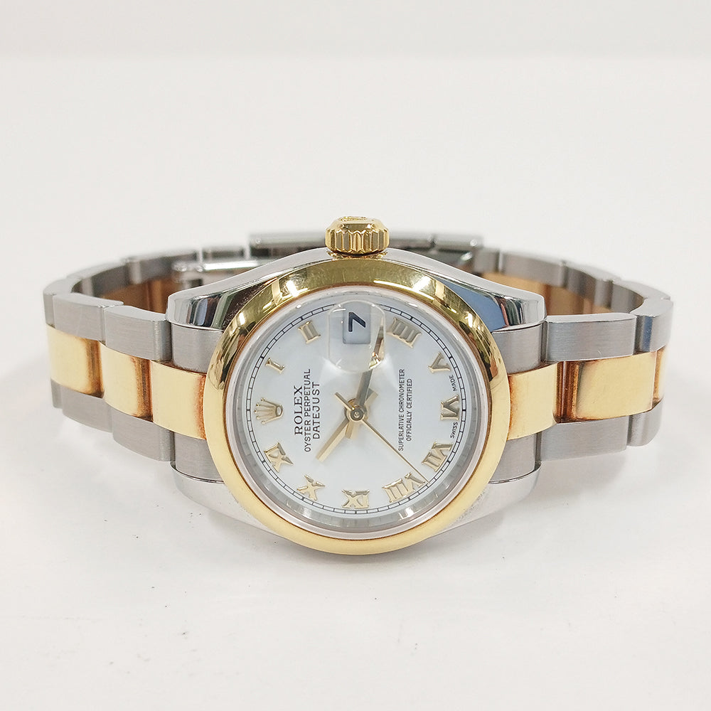 Rolex Lady Datejust 26mm White Roman Dial 179163