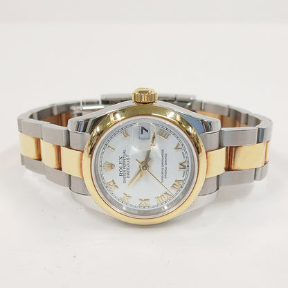 Rolex Lady Datejust 26mm White Roman Dial 179163