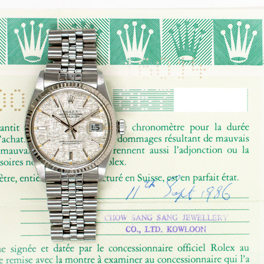 Rolex Datejust 36mm Silver Dial 16014 (1986)