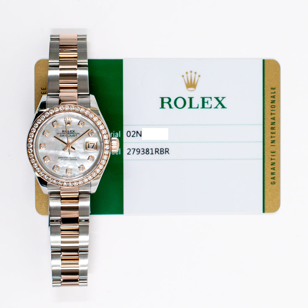 Rolex Datejust 28mm White Mop Diamond Dial 279381RBR (2018)