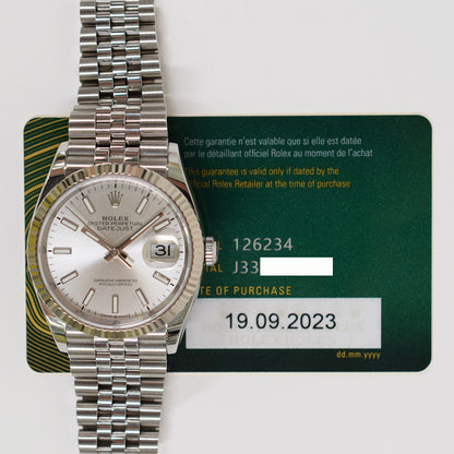 Rolex Datejust 36mm Silver Jubilee Dial 126234 (2023)