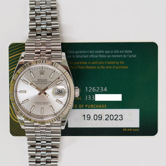 Rolex Datejust 36mm Silver Jubilee Dial 126234 (2023)