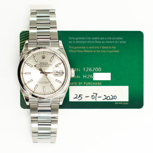 Rolex Datejust 36mm  Silver Dial 126200 (2020)