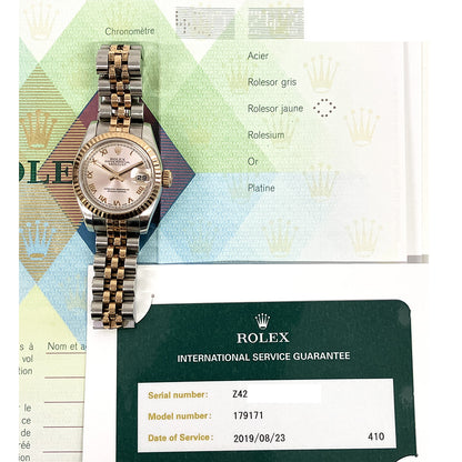 Rolex Lady-Datejust Pink Roman Dial 179171