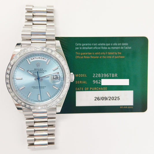 Rolex Day-Date President 40mm Ice Blue Dial 228396TBR (2025)
