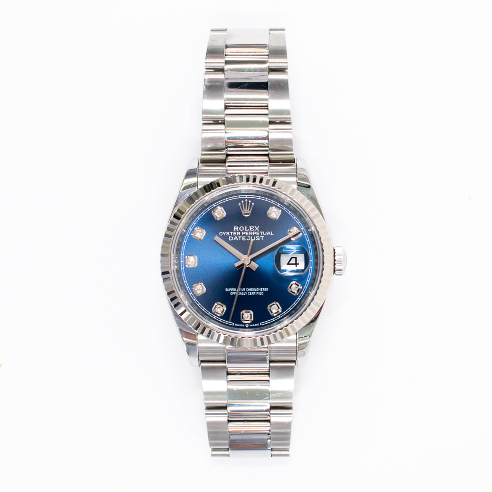 Rolex Datejust 36mm Blue Diamond Dial 126234G (2022)