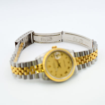 Rolex Oyster Perpetual Datejust Champagne Roman Dial 16233 (1990)