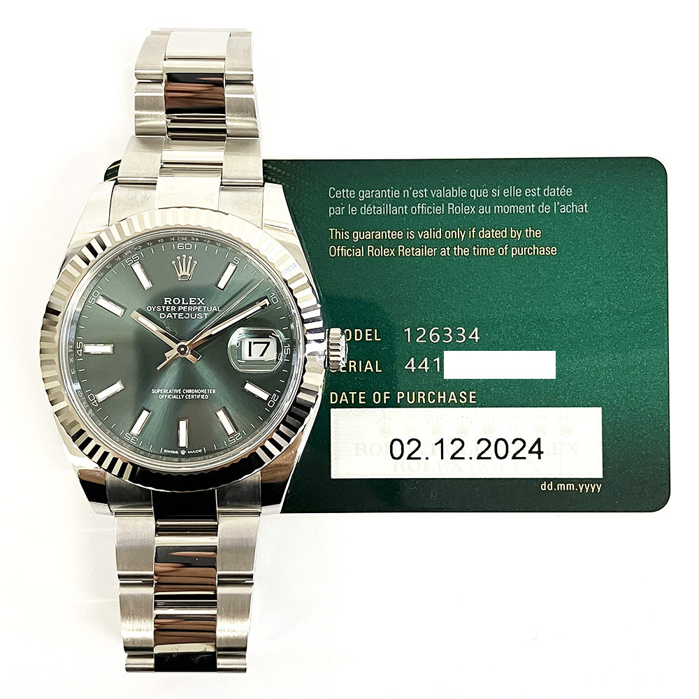 Rolex Datejust 41mm Mint Green Dial Oyster 126334