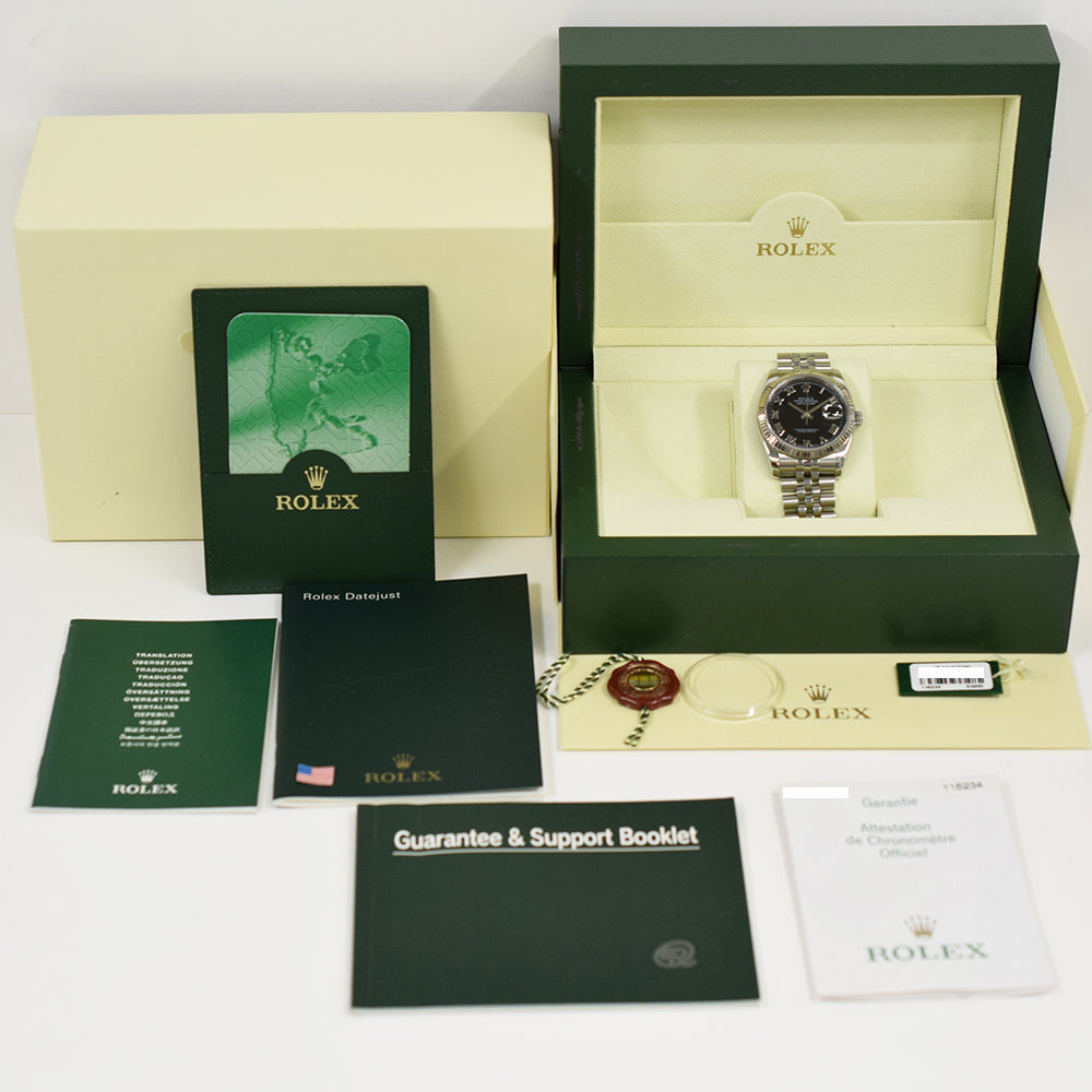 Rolex Datejust 36mm Black Roman Dial 116234 (2007)