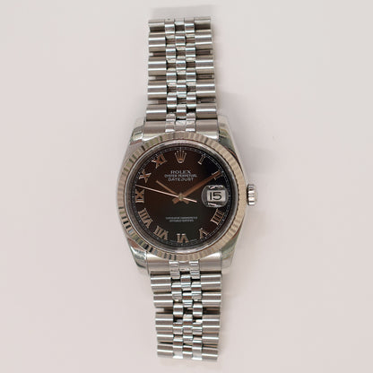 Rolex Datejust 36mm Black Roman Dial 116234 (2007)