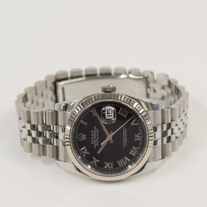 Rolex Datejust 36mm Black Roman Dial 116234 (2007)