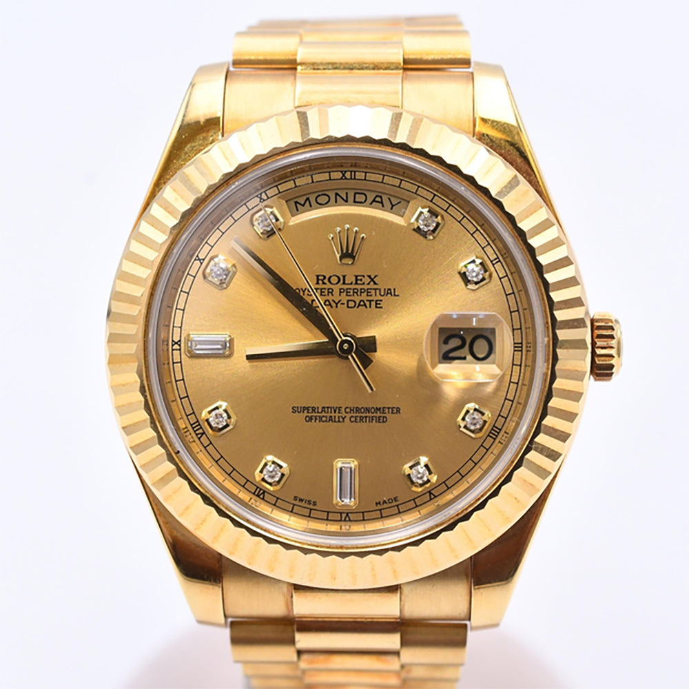 Rolex Day-Date II Champagne Diamond Dial 218238A