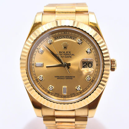 Rolex Day-Date II Champagne Diamond Dial 218238A