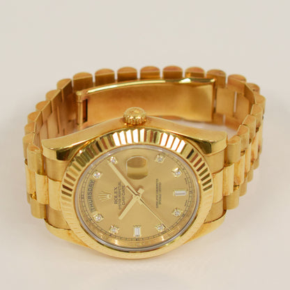 Rolex Day-Date II Champagne Diamond Dial 218238A