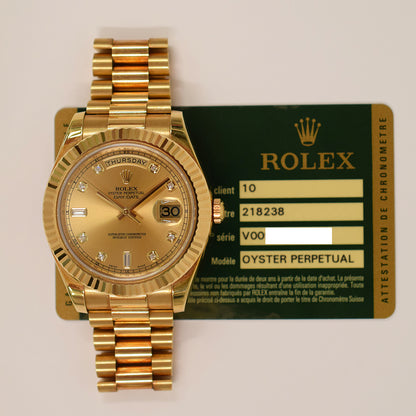 Rolex Day-Date II Champagne Diamond Dial 218238A
