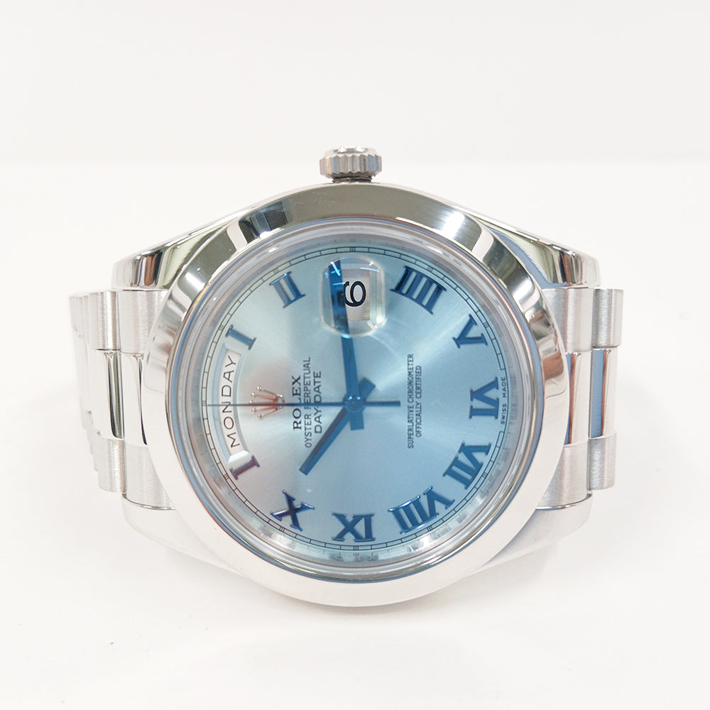 Rolex Day-Date II 41mm Ice Blue Roman Dial 218206 (2014)