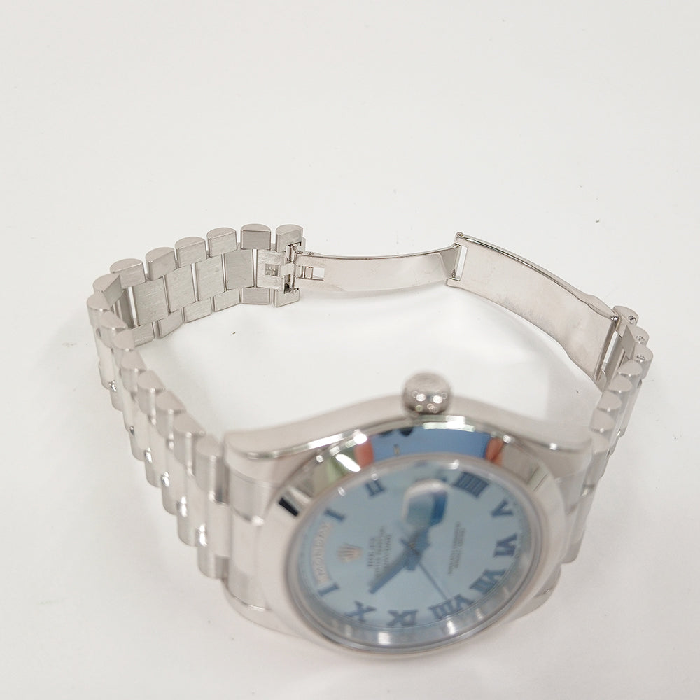 Rolex Day-Date II 41mm Ice Blue Roman Dial 218206 (2014)