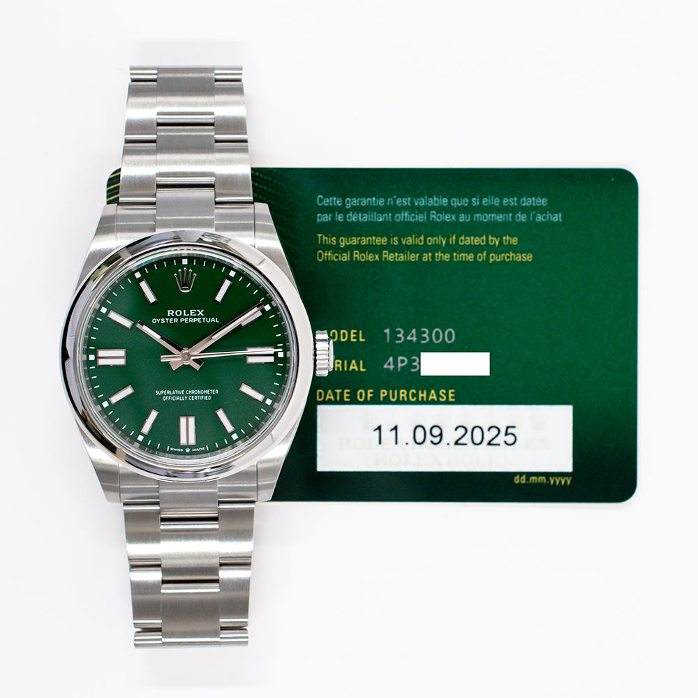 Rolex Oyster Perpetual 41mm Green Dial 134300 (2025)