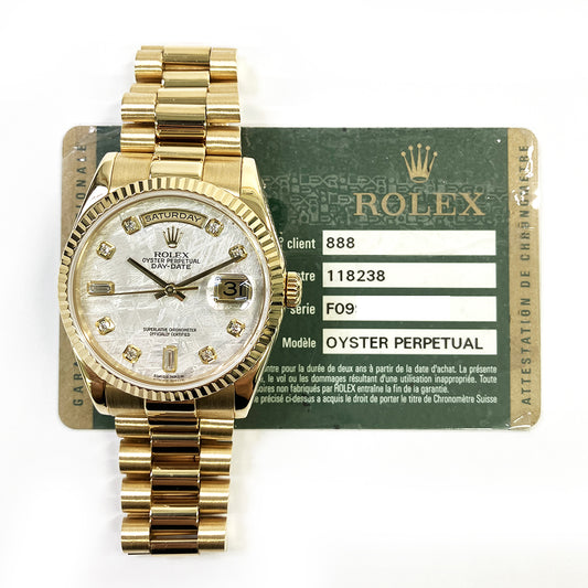 Rolex Day-Date 36mm Meteorite Diamond Dial 118238 (2009)