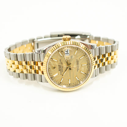Rolex Datejust 36mm Champagne Palm Motif Dial 126233 (2021)