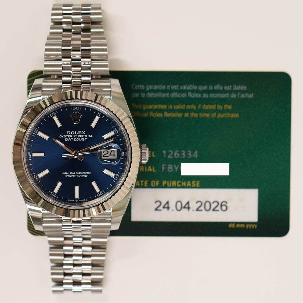 Rolex Datejust 41mm Blue Dial 126334G (2026)