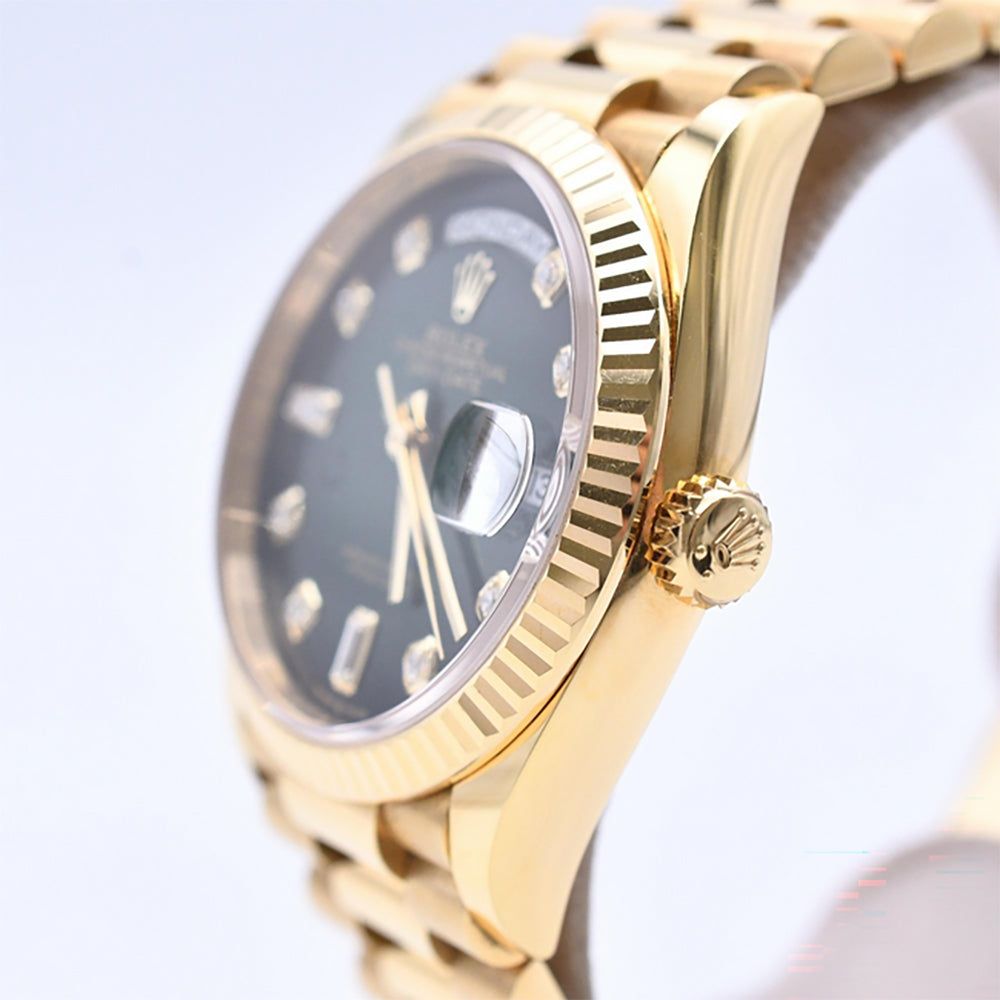Rolex Day-Date 36mm Green Ombre Diamond Dial 128238 (2024)