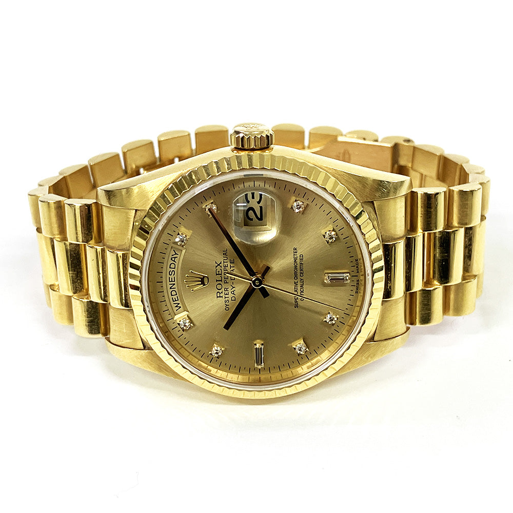 Rolex Day-Date 36mm Champagne Diamond 18238