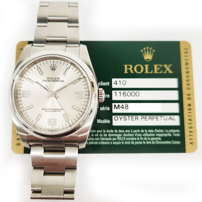 Rolex Datejust Silver Arabic Dial 116000