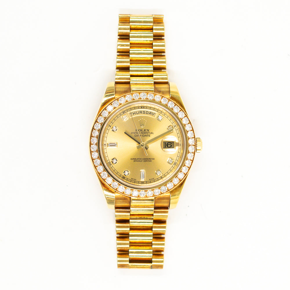 Rolex Day-Date 41mm Champagne Diamond Dial 218348A (2014)