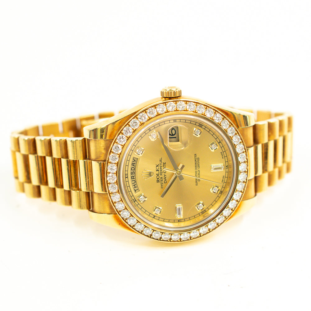 Rolex Day-Date 41mm Champagne Diamond Dial 218348A (2014)