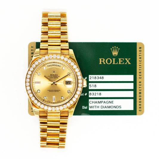Rolex Day-Date 41mm Champagne Diamond Dial 218348A (2014)