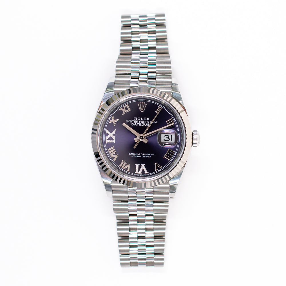 Rolex Datejust 36mm Purple "VI & IX" Diamond Dial 126234 (2025)