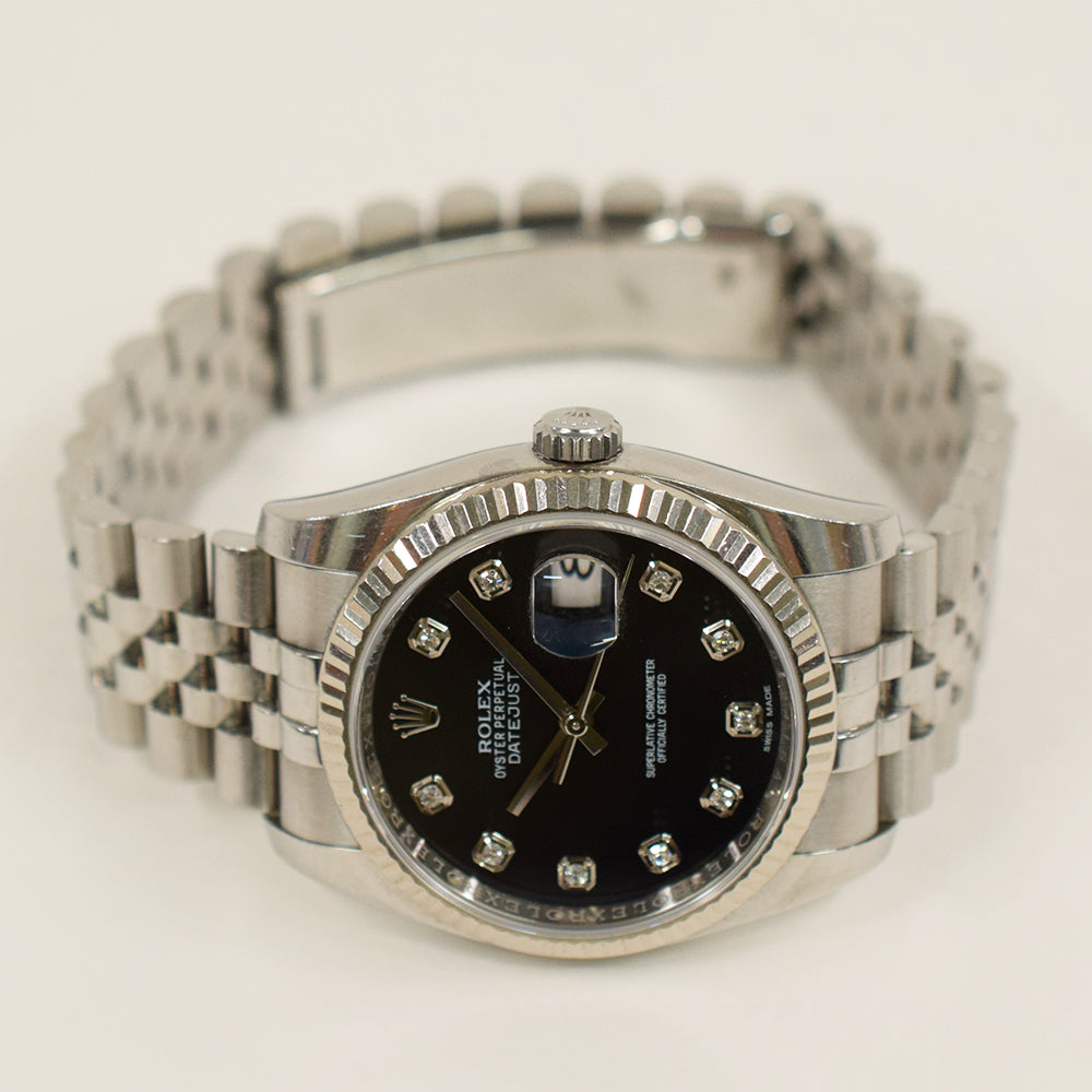 Rolex Datejust 36mm Black Diamond Dial  116234G (2016)