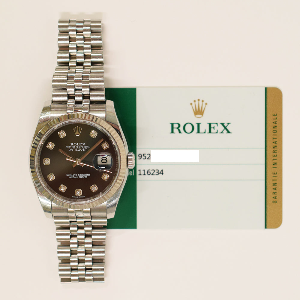 Rolex Datejust 36mm Black Diamond Dial  116234G (2016)