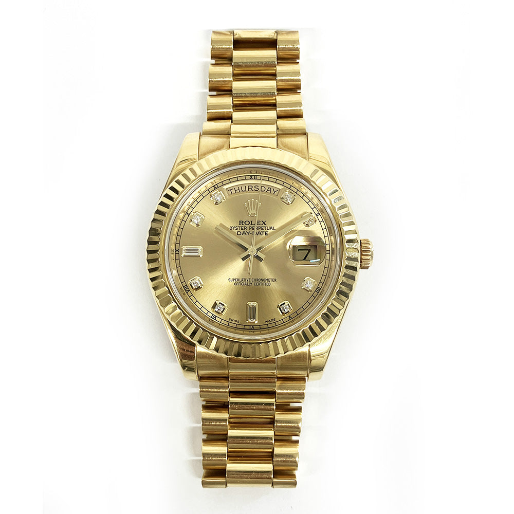 Rolex Day-Date II Champagne Diamond Dial 218238A