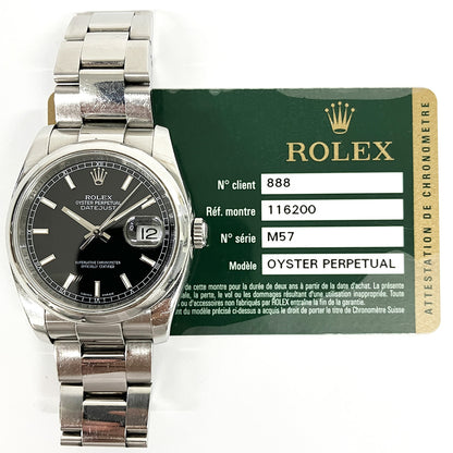 Rolex Datejust 36mm Black Dial 116200