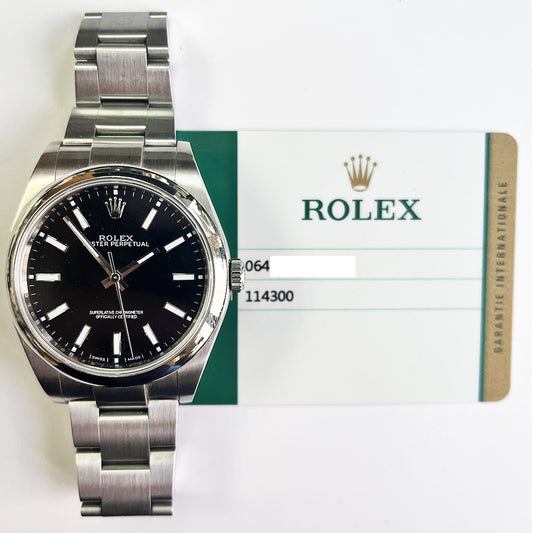 Rolex Oyster Perpetual 39mm Black Dial 114300