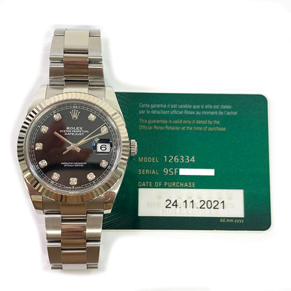 Rolex Datejust 41mm Black Diamond Dial Oyster 126334