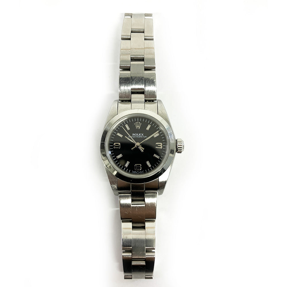 Rolex Oyster Perpetual Black Arabic Dial 76080