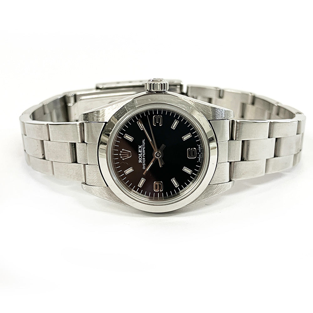 Rolex Oyster Perpetual Black Arabic Dial 76080