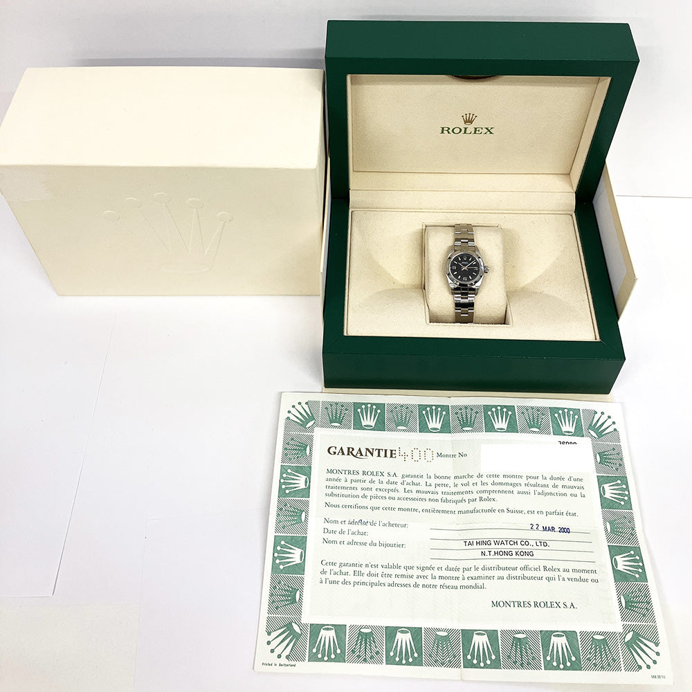 Rolex Oyster Perpetual Black Arabic Dial 76080