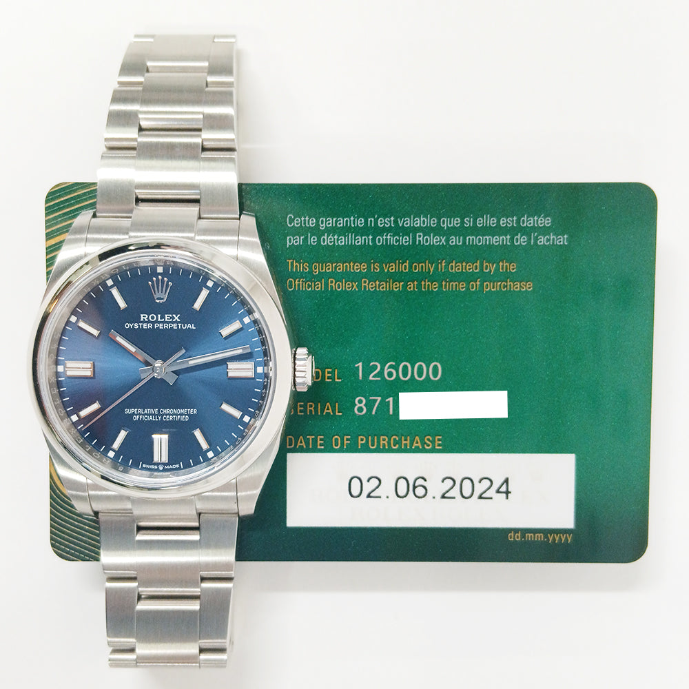 Rolex Oyster Perpetual 36mm Blue Dial 126000 (2024)