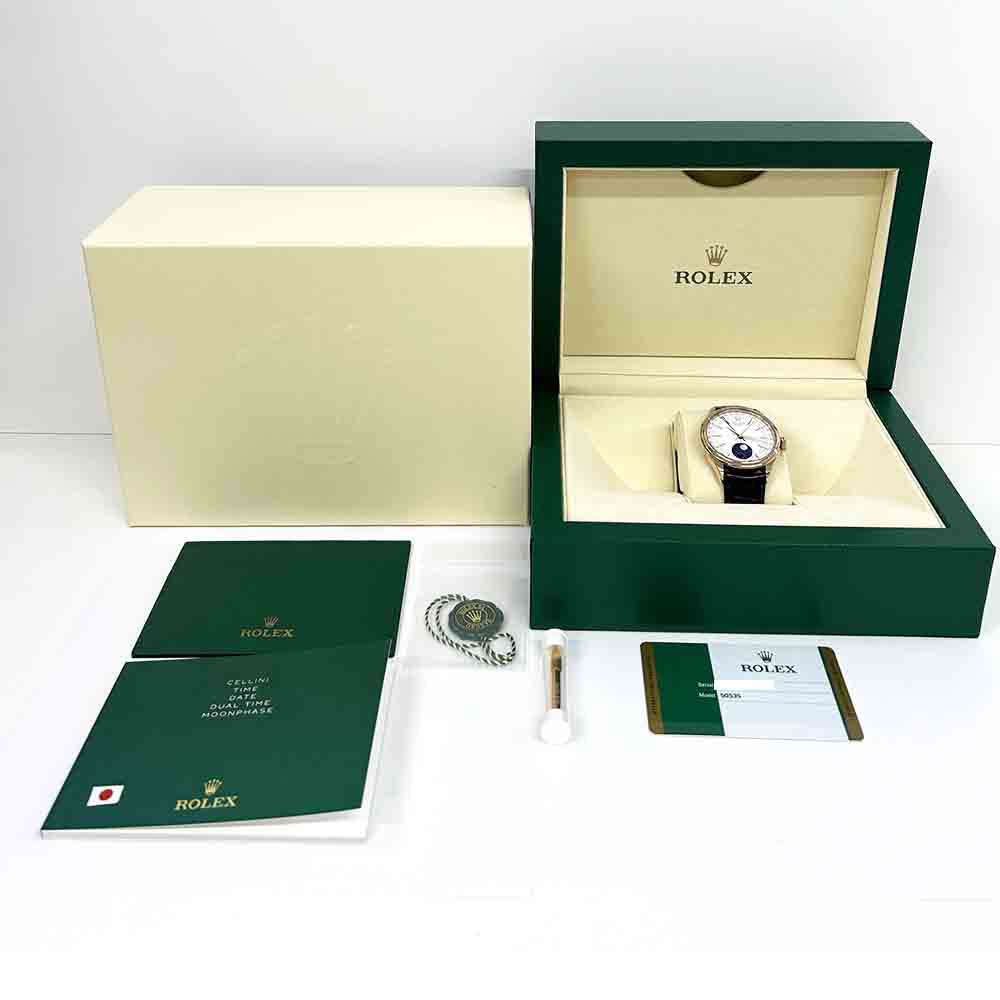 Rolex Cellini Moonphase White Dial 50535