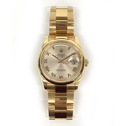 Rolex Day-Date 36mm Champagne Roman Dial 118205